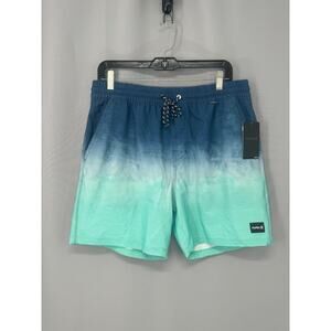 Hurley Shorts Mens Medium Blue Green Phantom Swim Trunks Ombre Surd Water Sports